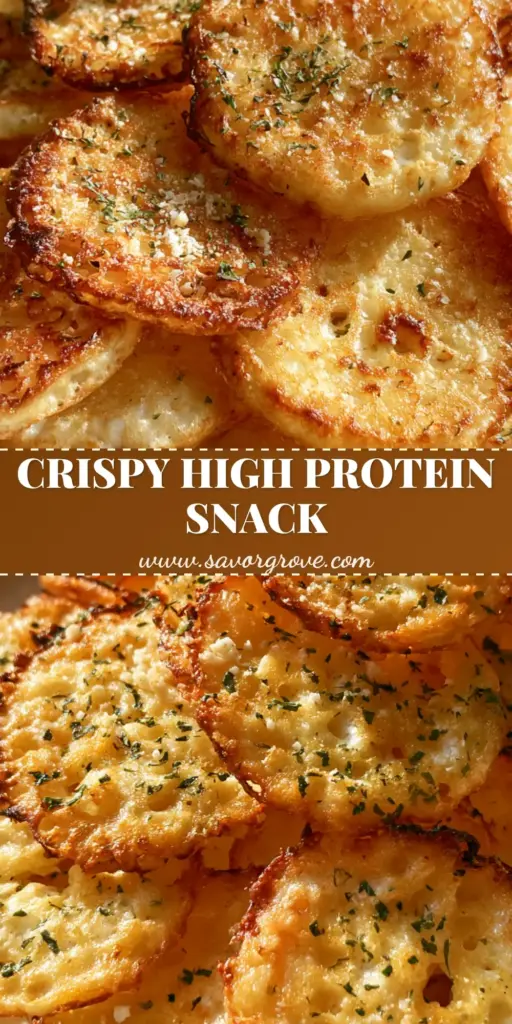 Crispy Cottage Cheese Chips: The Ultimate High-Protein Lacy Snack 3 A pile of circular, golden-brown Crispy Cottage Cheese Chips with a thin, lacy texture and dried herb flakes on a white plate.
