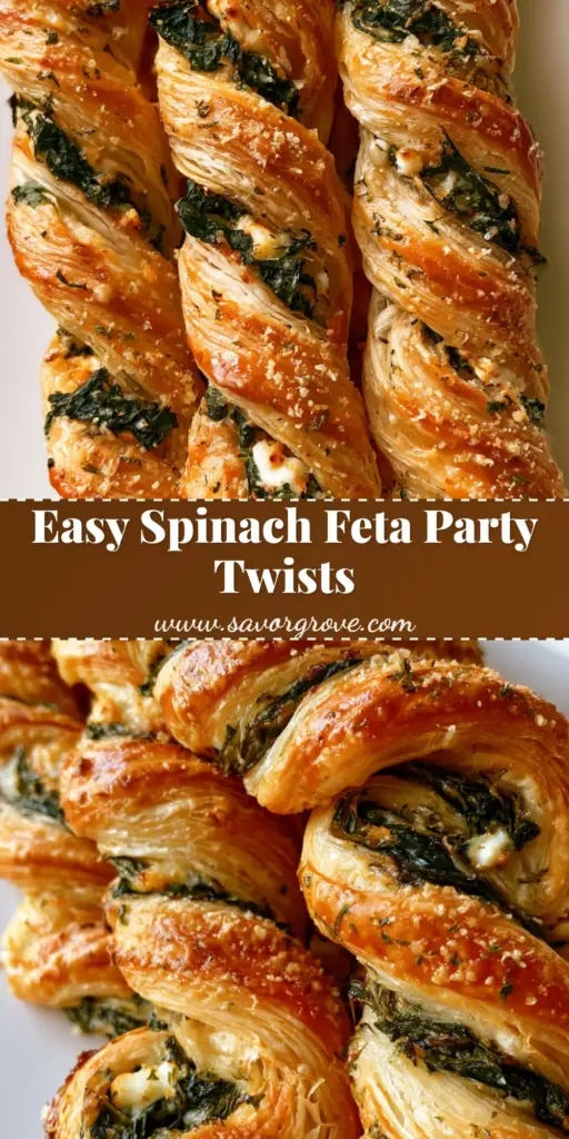Spinach and Feta Twists: The Flakiest Golden-Brown Appetizer 3 A stack of flaky golden-brown Spinach and Feta Twists showing visible thin layers, melted feta, and wilted spinach spirals.