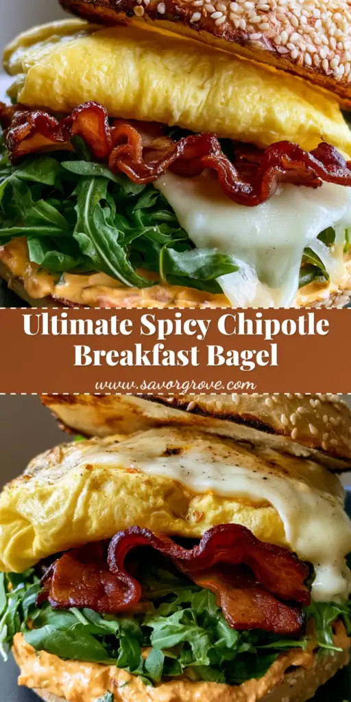 Chipotle Breakfast Sandwich: The Ultimate Bagel Egg & Bacon Recipe 4 A handheld view of a Chipotle Breakfast Sandwich on a sesame bagel with melted cheese and crispy bacon. (Chipotle Breakfast Sandwich)