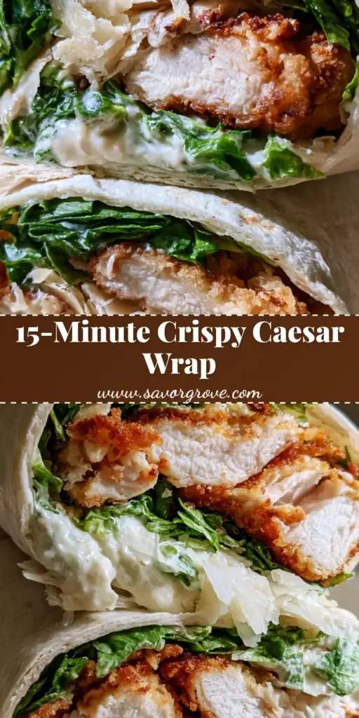 Crispy Chicken Caesar Wrap: The Ultimate Quick and Creamy Lunch 4 A handheld smartphone photo of a Crispy Chicken Caesar Wrap sliced in half to show the dense layers of golden chicken and romaine lettuce.