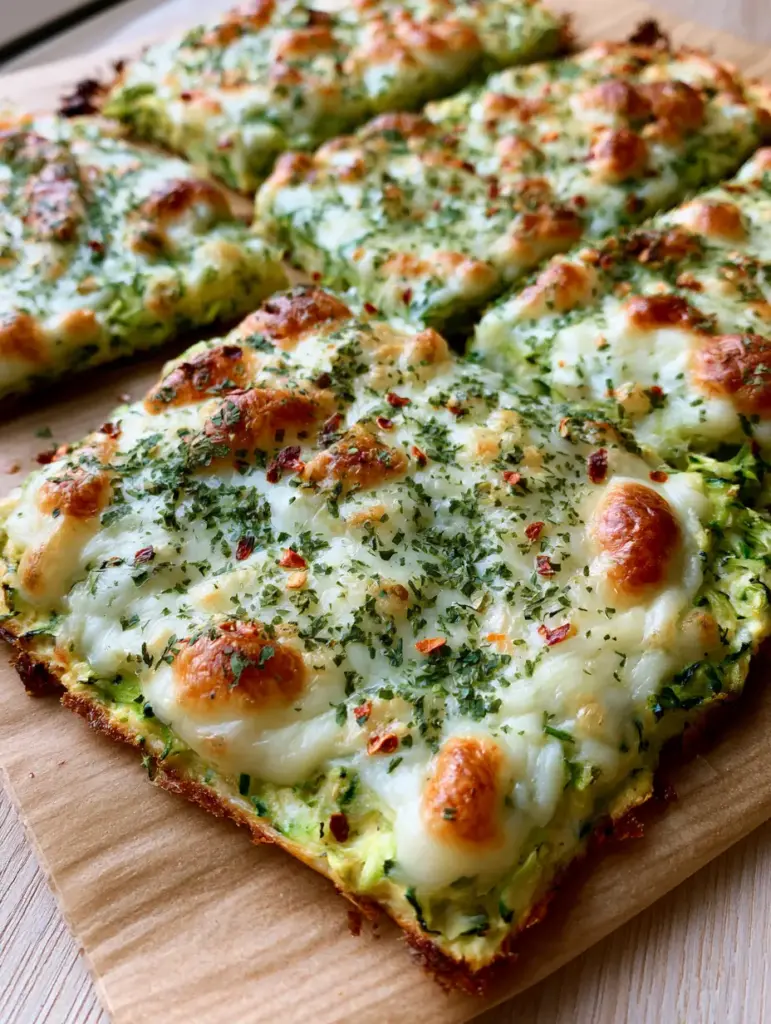 Cheesy Zucchini Breadsticks: The Ultimate Low-Carb Crispy Snack 2 A close-up handheld photo of Cheesy Zucchini Breadsticks showing toasted edges and melted cheese.